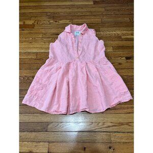 FLAX by Jeanne Engelhart Womens Midi Fit Flare Dress Size Small Pink 1/2 Button